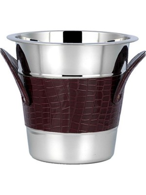 Lamedore La Medore Brown Croco Leather Wıne Cooler 22, 5X22, 5X21  cm