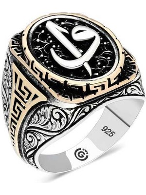 Gumush Gümüş Elif Vav Oval Erkek Yüzük - 26