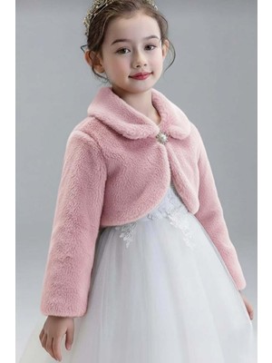 Mnk Baby & Kids Pelüş Uzun Kol Kız Çocuk Bolerosu M00681