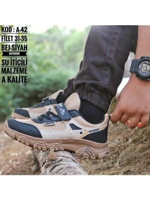Adımist Çocuk Unisex Spor  Microlight Taban Su Itici Kumaş Cırtlı Trekking Ayakkabı