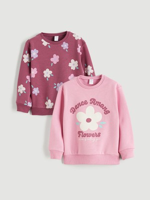 Lc Waikiki Yeni Sezon Desenli Kız Çocuk Kalın Sweatshirt
