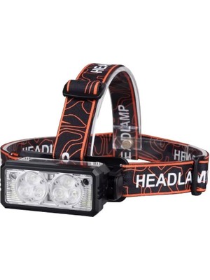 Lambası Feneri Sensörlü LED Far USB Şarj Edilebilir 18.650MAH Ultra Yüksek Batarya Ayarlanabilir Açı Su Geçirmez 6 Led+ 2 Cob Kafa Lambası Dağ Tırmanışı Gece Balıkçılık [enerji Sınıfı A+]