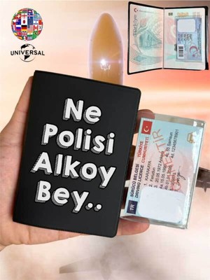 Nurdic Ne Polisi Desenli Deri Pasaport Kılıfı Kabı Tüm Ülke Pasaportlarına Uygun