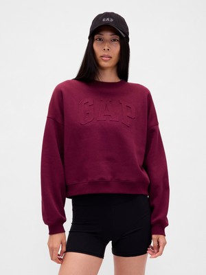 Gap Kadın Bordo Vintagesoft Gap Logo Wedge Sweatshirt