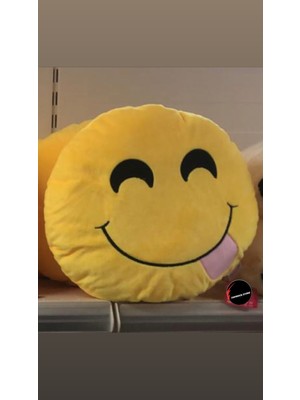 Top Rock Store Dil Çıkartan Emoji Yastık Peluş Oyuncak Büyük 35 cm