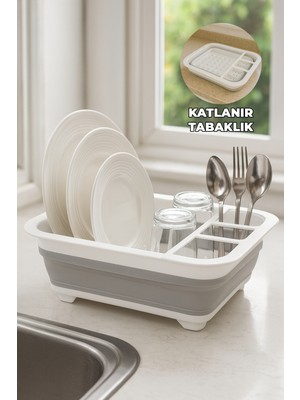 Destpak Katlanabilir Bulaşıklık Tabaklık - Bardak Çatal Kaşık - Delikli Su Tutmaz - Kamp Bulaşıklığı