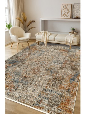 Konfor Halı Flora FL002 Çok Renkli Hav Toz Vermez Salon Mutfak Koridor Oturma Odası Yolluk Halı Makine Halısı