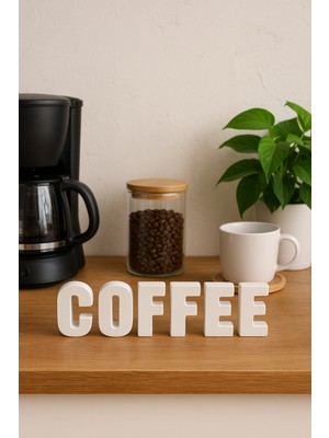 Dekoratif Beton Harf Seti “coffee” – Kahve Köşesi ve Mutfak Dekoru, 5 cm Harf Yüksekliği