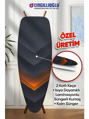 CB-103 V Motif Çift Kat Keçeli Süngerli Isıya Dayanıklı Ütü Masası Kılıfı Örtüsü Bezi