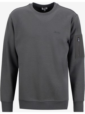 Jeep Bisiklet Yaka Düz Haki Erkek Sweatshırt J5WM-SWT7390