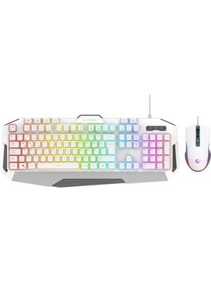 Rampage Km-34 Glare Beyaz USB Rgb Aydınlatmalı Q 12800 Dpı Mouse Gaming Oyuncu Klavye Set