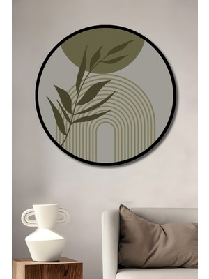 Teona Ahşap Dekoratif Ahşap Yuvarlak Çerçeve Görünümlü Tablo Doğa Akışı