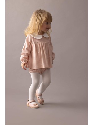 STANDART Kız Bebek Yeni Doğan 2li Takım Puantiye Waffle Uzun Kollu Tulum Elbise Külotlu Çorap B9656A524SP