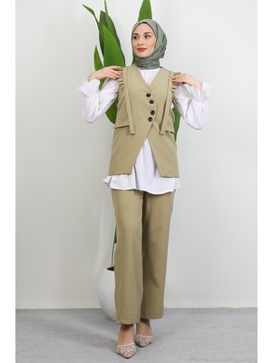 Devin Fırfır Detay Takım Soft Yeşil