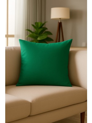 Buem Shop Emberline Keten Dekoratif Kırlent Kılıfı 50X50 cm (Kırmızı - Yeşil)