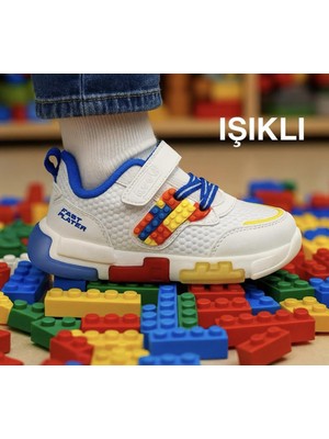 Cool Heros-Ptk 26/30 LEGO Desenli Işıklı Cırtlı Sneaker Spor Ayakkabı
