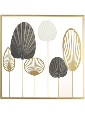 Matmel Deco Yelpaze Metal Tablo - Altın / Siyah - 45 cm