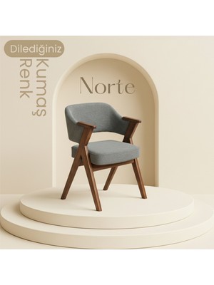 Norte ( 1 Adet ) Bohem Ahşap Yemek Odası Sandalyesi Cafe Otel Restorant