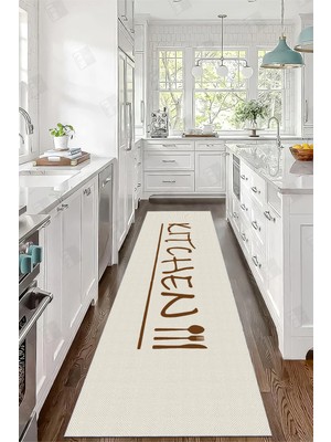 Bazaar Forum Pamuk Taban Dijital Baskı Kaymaz Tüy Dökmeyen Makinada Yıkanabilir Salon Halısı Mutfak Halısı