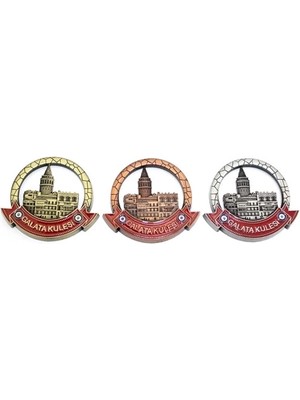 Ronanna Istanbul Temalı Metal Magnet Galata Kulesi Yuvarlak Tasarım