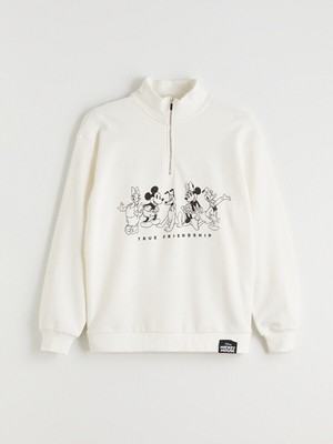 LC Waikiki Artı Yeni Sezon Mickey Mouse Baskılı Kadın Kalın SWEATSHIRT_8684690004498