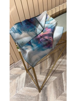 Armine 2025 Desenli Saf Ipek Twill Eşarp 9426-09