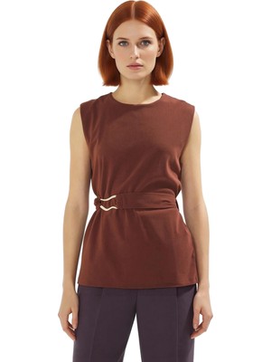 Ersefa Şık Kemerli Örme Bluz Rahatlık ve Tarz Bir Arada Dayanıklı Malzeme Görünüm Rahat Kullanım