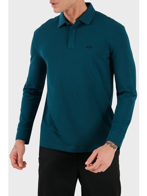 Armani Exchange Slim Fit Pamuklu Logolu Polo Yaka T Shirt Erkek Polo Yaka Sweat XM001288 AF17321 UB022