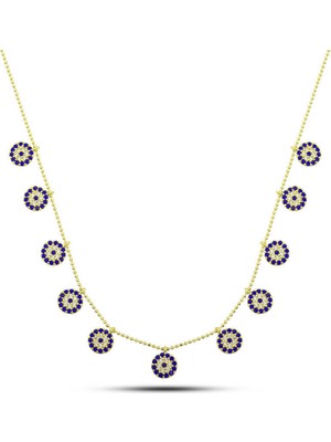 Gumush Gümüş Gold Nazarlı Şans Kadın Kolye