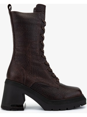 Valmenti Kadın Hakiki Deri Kahverengi Topuklu Bot 566 6292 Bn Bot SK25-26 Kahve Fltr