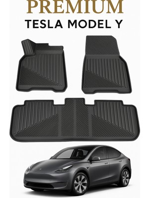Black Gold Tesla Model Y / Tesla Juniper Uyumlu 3D Oto Paspas Premium