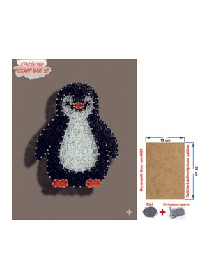 Tiydem Ip Sanatı Dikkat Geliştirici El Becerisi Çocuk Montessori Eğitimi Filografi Hazır Set Penguen