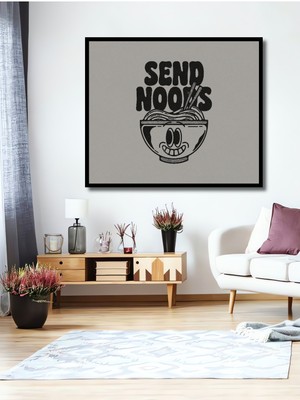 Teona Ahşap Dekoratif Ahşap Dikdörtgen Tablo Gülen Erişte Kasesi Çerçeve Görünümlü