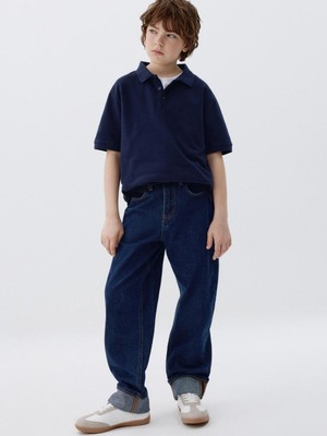 Unisex Çocuk Bol Kesim Jean Pantolon