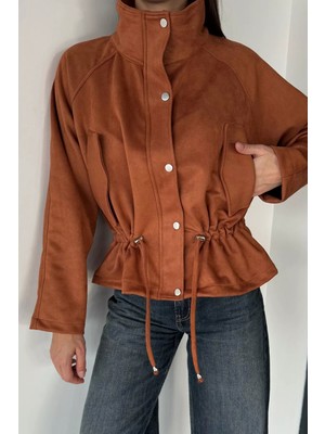 Gülseli Kadın Bel Lastikli Süet Ceket P-00018946