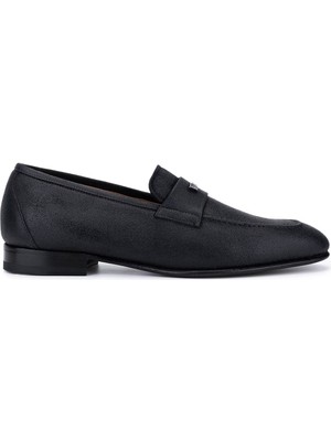 Valentino Erkek Siyah Hakiki Deri Loafer Ayakkabı Platform Taban 667 20171 Y23 Black