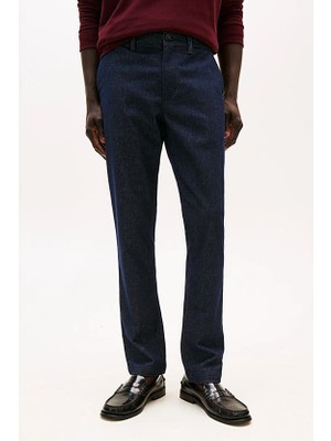 Tommy Hilfiger Erkek Bleecker Slim Fit Melanj Chino Pantolon - Lacivert