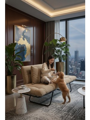 AVYNA Katlanır Yataklı Ikili Kanepe | Mekanizmalı Çekyat Koltuk | Açılır Kollar & Fonksiyonel | New York Tasarım