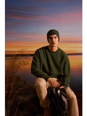 DeFacto Relax Fit Bisiklet Yaka Polar Sweatshirt F3685AX25WN