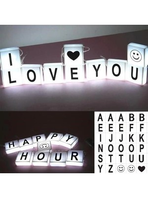 MCM Group 10LU Lightbox Işıklı Harf Mesaj Panosu Dekoratif  Harf Işık Zinciri