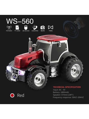 Yms Wster WS-560 Traktör Görünümlü Taşınabilir Kablosuz Bluetooth Hoparlör ve Radyo