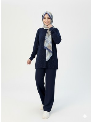 Blue Morpho Modal Kumaş Taşlı Tesettür Ikili Takım