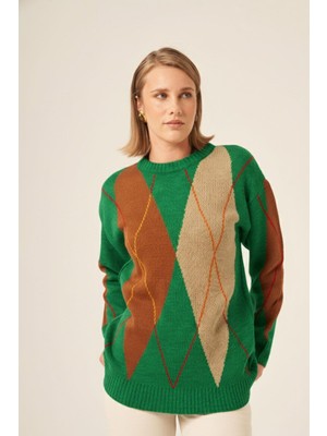 Ftz Women Kadın Baklava Desenli Kazak  Benetton 25094