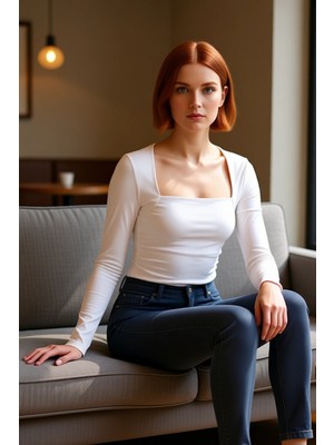 FRM Kadın Moda Şık Üst Giyim Regular Kare Yaka Slim Kalıp Örme Büzgü Drape Detaylı Vücuda Oturan Bluz