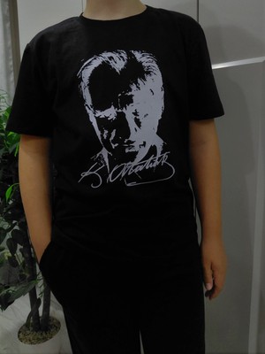 Pidal Yüksek Kalite Atatürk Baskılı Pamuklu Unisex Çocuk Tişörtü