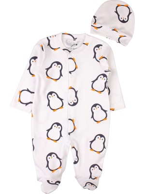 Bogi Baby Yenidoğan Bebek Tulum Şapka Penguenli Yenidoğan Kıyafeti