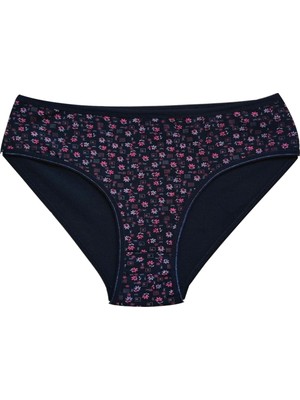 MELENERS Pamuklu Geniş Kenarlı Likralı Desenli Bato Kadın Külot Desen 4