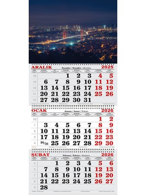 GENC DIJITAL BASKI  2026 Yılı Gemici Takvimi-Gece Işıkları ve Boğaz Köprüsü