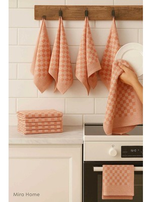 Mira Home 10 Lu Dama Desenli Mutfak Kurulama Bezi 50X70 cm  Somon