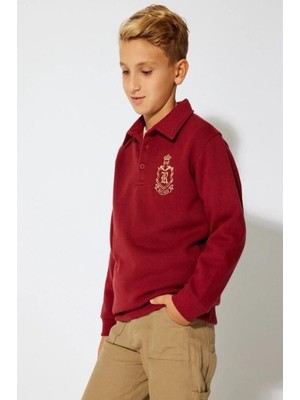 Koton Erkek Çocuk Uzun Kollu Işleme Detaylı Polo Tişört